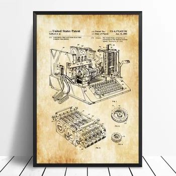 

Enigma Machine Patent Art Poster Canvas Prints No Frame