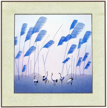 

Finnished silk yarn needle stitch embroidery decorative painting / Hotel Office Restaurant Living Study Wall art pictures