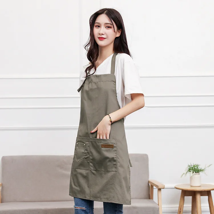

Apron waterproof black washable Canvas Pockets Apron Butcher Crafts Baking Chefs Kitchen Cooking BBQ Plain home Apron CF-135