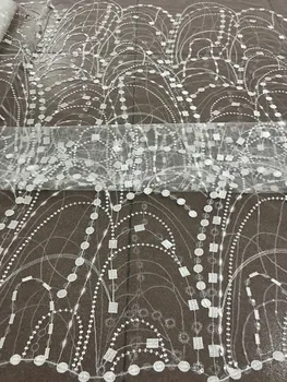 

Cyndi-10.2315 fashionable sequins tulle embroidery french net lace fabric for party dress