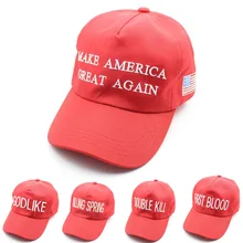 Высококачественная бейсболка Make America Great Again для мужчин и женщин Повседневная Красная шапка с вышивкой и флагом США регулируемая хип-хоп шля...