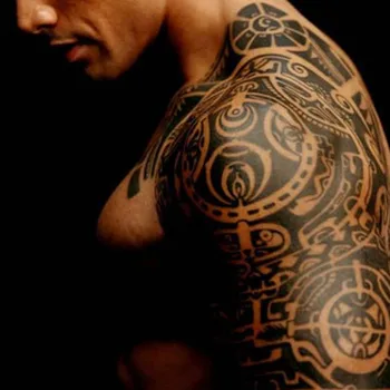

2PC Temporary Tattoo Sticker Classic Black Shoulder And Chest Sun Patterns Waterproof Tattoo Sticker cool men woman L58