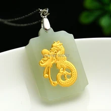 "Натуральная инкрустацией золотом и Тянь Эрон бренд высокого класса обувь для мужчин и женщин раздел jade pendant атмосферу Xianglong кулон