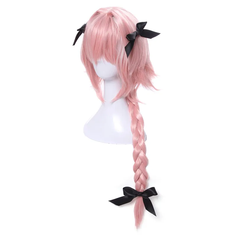 Парик л-электронной Новое поступление игры Fate Apocryph Astolfo Косплэй парики Длинный розовый термостойкие синтетические волосы Хэллоуин Косплэй парик