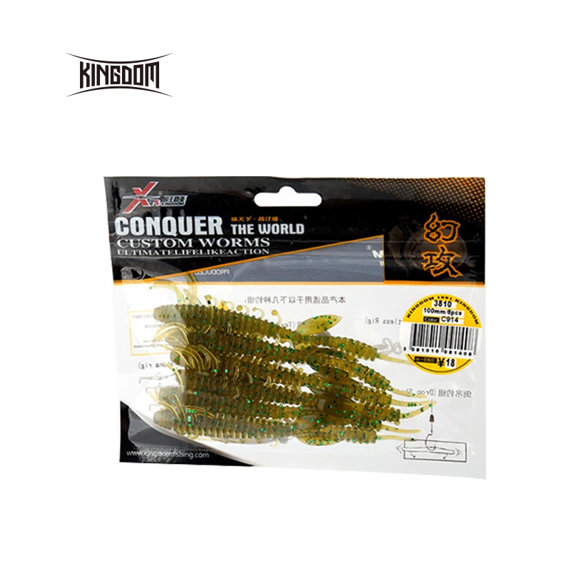 Королевство Рыбалка Мягкая приманка червь воблер искусственные ПВХ Swimmingbait 100 мм 3