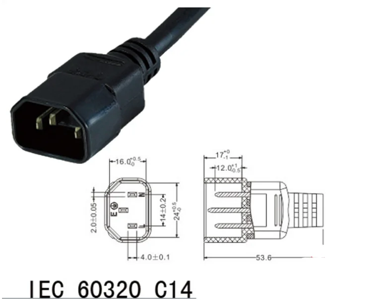 Высокое качество IEC 320 C14 штекер для 4XC13 Женский Y Тип сплиттер шнур питания, C14 до 4 x C13, 250 В/10A