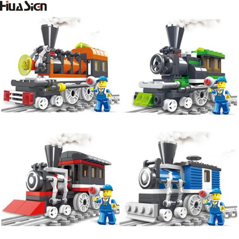 Educational Assembled Train Track Model Building Blocks Kit DIY City