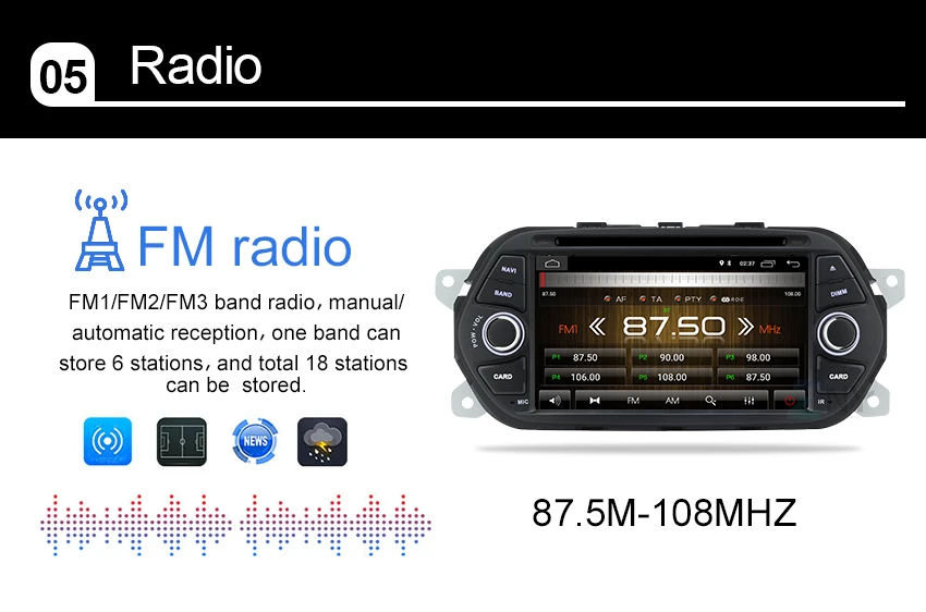 Sale 7" HD Android 8.1 Car GPS Stereo For Fiat Tipo Egea 2015 2016 2017 Auto DVD Radio FM RDS WiFi Audio Video Player Backup Camera 6