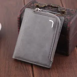 Мужской кошелек из искусственной кожи с монетой Карманный Кошелек Короткие Кошелек-клатч мужской мульти-функция ID держатель для карт