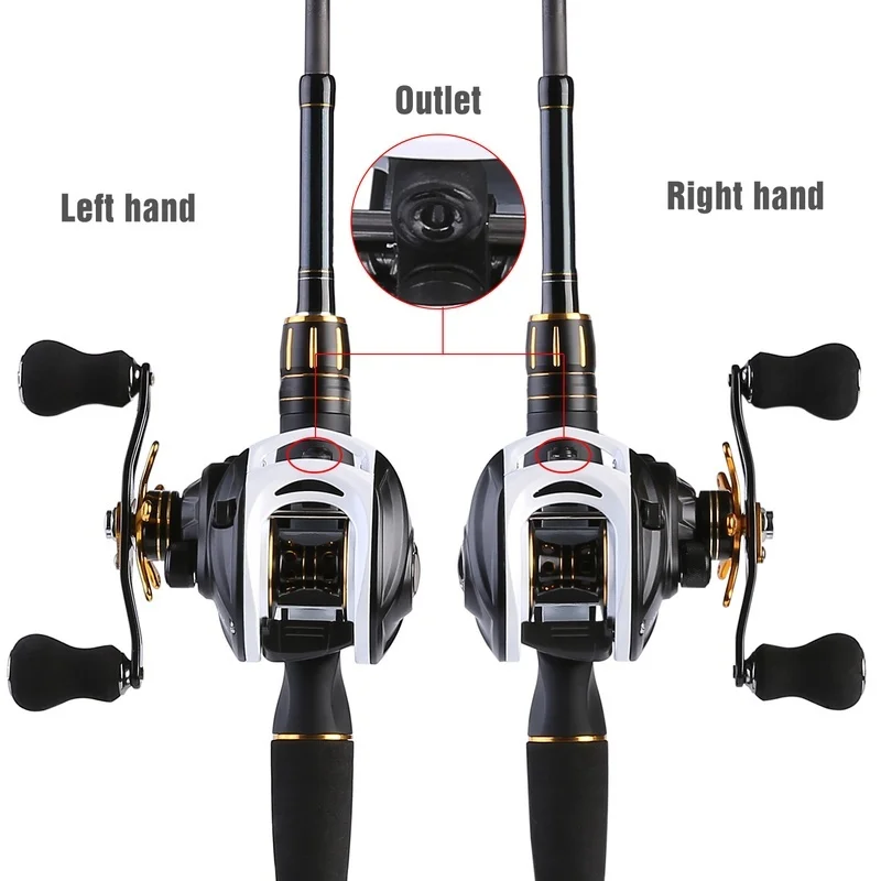 Sougayilang 2.1 M Baitcasting الصيد قضيب مع بكرة المجموعات 4 قطعة متوسطة الطاقة المحمولة الكربون السفر قصبة صيد خشبية مجموعات
