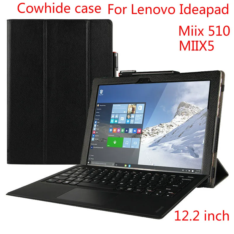 

Cowhide Case For Lenovo Ideapad Miix 510 12.2 inch Genuine Leather Protective Smart case cover For MIIX5 Protector 12.2" Cover
