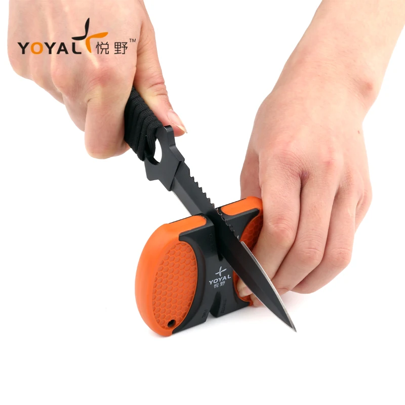  YOYAL Professional Outdoor Mini Knife Sharpener Ceramic and Carbide Knife Sharpening afiador diaman