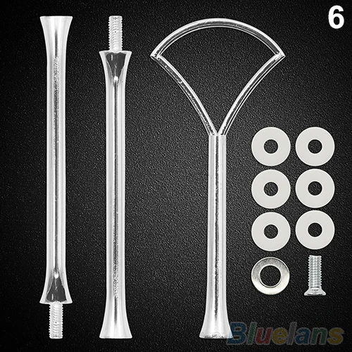 Подставка для торта, многоуровневая 2 или 3 ярусная пластина с ручкой, крепежный стержень, инструмент для торта, подставка для торта, для свадьбы, дня рождения, торта - Цвет: Silver Fan Shape