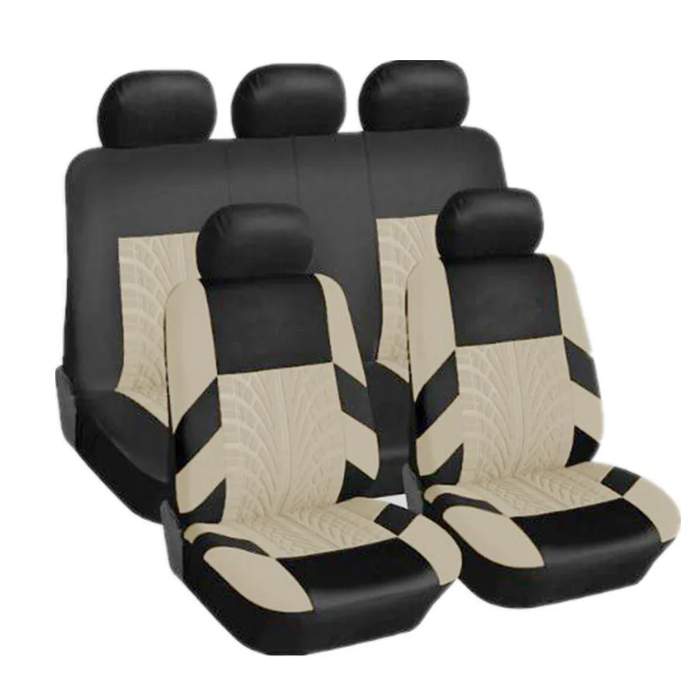 Embroidery Car Seat Covers Set Universal Fit Most Cars Covers with Tire Track Detail Styling Car Seat Protector Embroidery Car Seat Covers Set Universal Fit Most Cars Covers with Tire Track Detail Styling Car Seat Protector