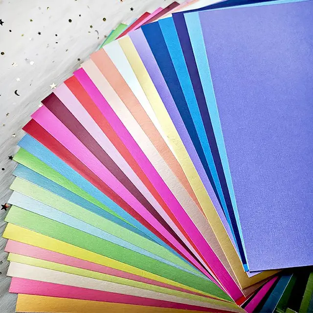 KSCRAFT 28pcs satin and textured paper Colors A4 Satin Paper Pack