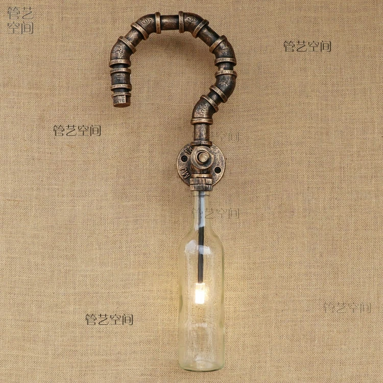 

Hose and bottle energy-saving iron art loft retro American style living room bar restaurant industrial wind lamp