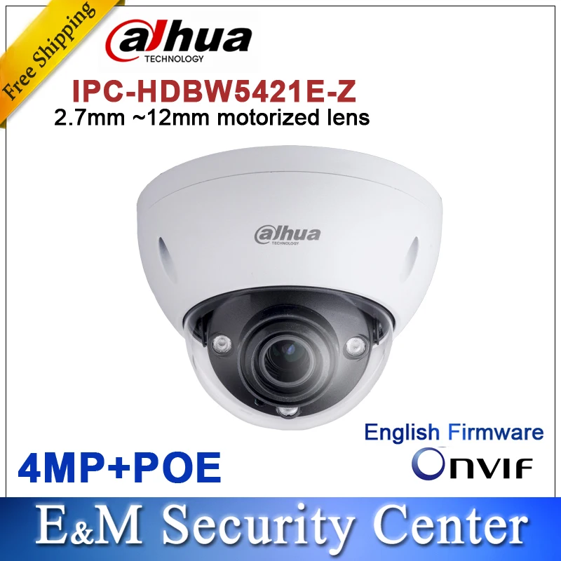 Original Dahua DH-IPC-HDBW5421E-Z 4MP POE HD 2.7mm ~12mm motorized lens 4MP Network Vandal-proof IR Dome Camera IPC-HDBW5421E-Z