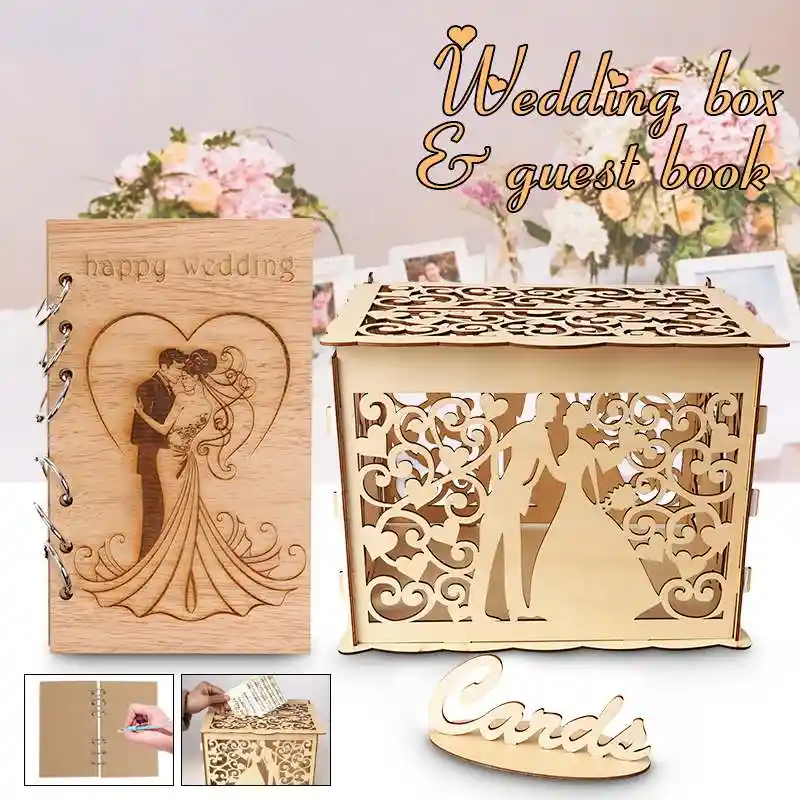 Diy 木製カップル結婚式のゲストサインブックウエディングギフトカードボックス貯金箱ロックとキー美しい花嫁と新郎 ウェディング カード ボックス Aliexpress Diy 木製カップル結婚式のゲストサインブックウエディングギフトカードボックス貯金箱ロックとキー美しい花嫁と新郎 ウェディング カード ボックス Aliexpress