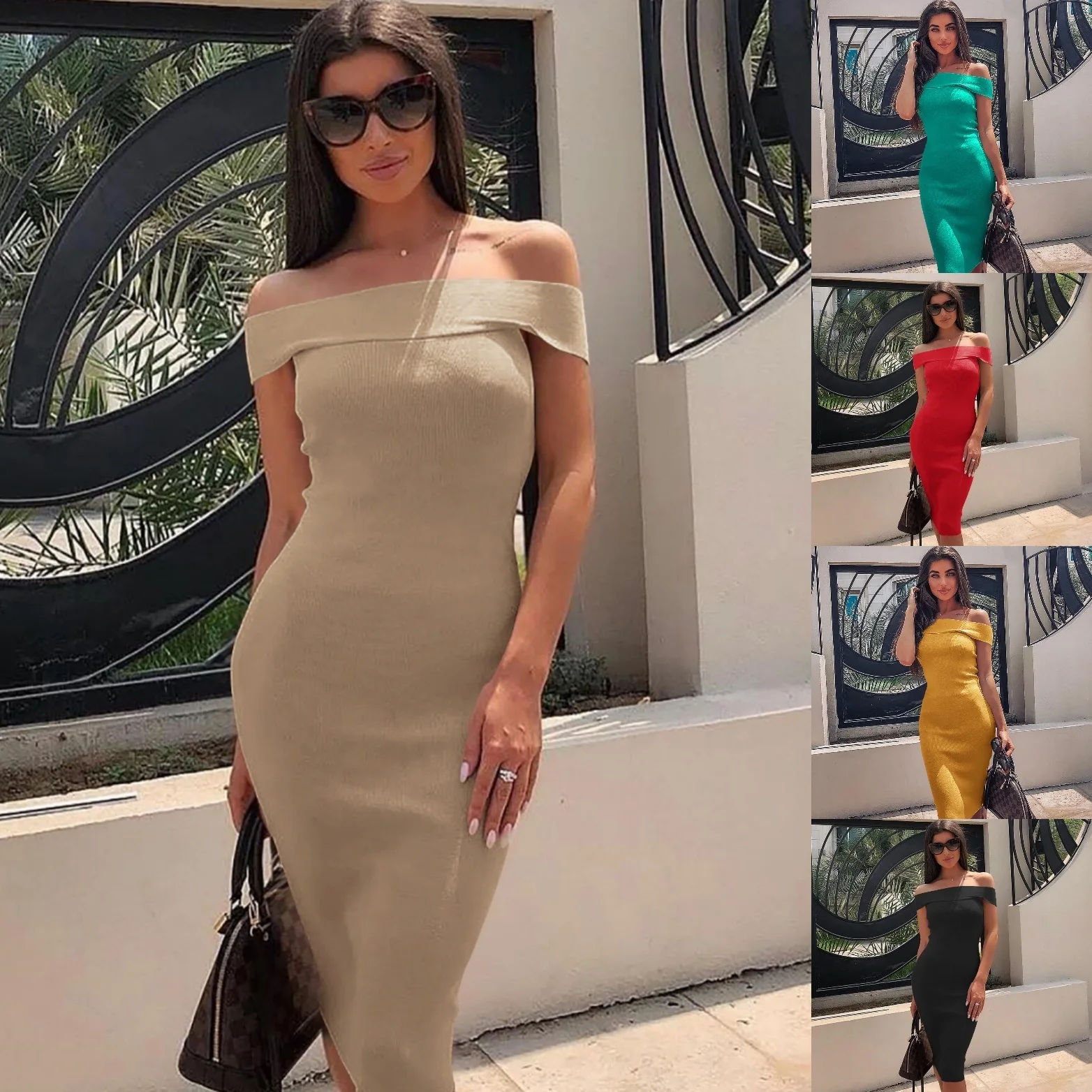 حمالة مثير قبالة الكتف فستان أنبوب الصيف النساء أسود أحمر الأساسية Bodycon فستان الشمس حمالة بسط ضمادة رداء فام 2019