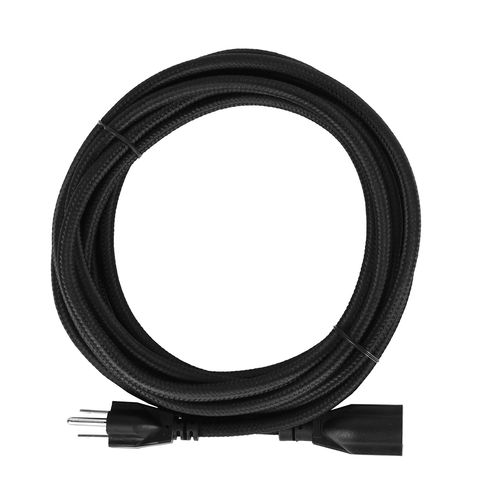 LEDGLE Extension Cord Braided Extension Cable Durable Power Cord Extender AC110V 250V 15ft