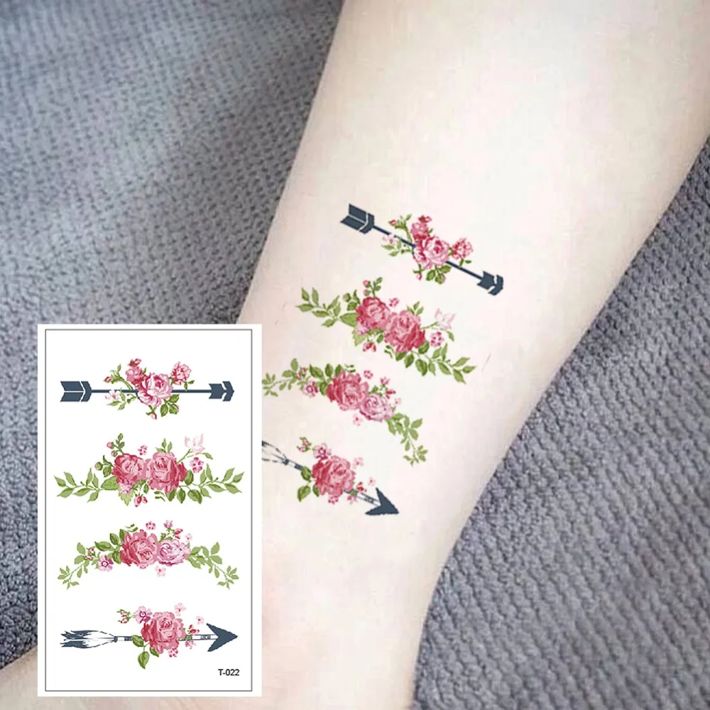 

Flower Butterfly Temporary Tattoos for Women Hand Tattoo Sticker Adult Body Art Waterproof Arm Fake Tatoo 10.5X6cm T-019