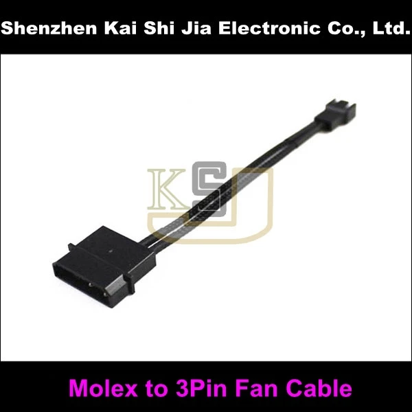 6 дюймовый черный с одним рукавом IED 4 Pin Molex 3Pin Кабель питания вентилятора|4 pin molex|pin