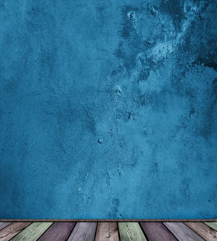 8x12FT Steel Blue Grunge Distressed Texture Wall Color ...