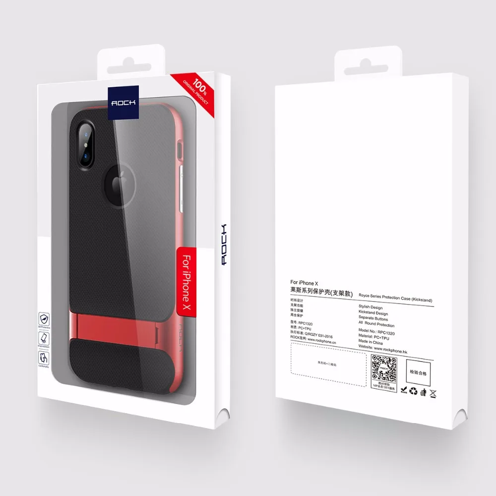 ROCK 3D Case for iphone X XS Capa Kickstand Capinhas TPU+PC Holder Stand Back Cover for iPhoneX 10 Shell