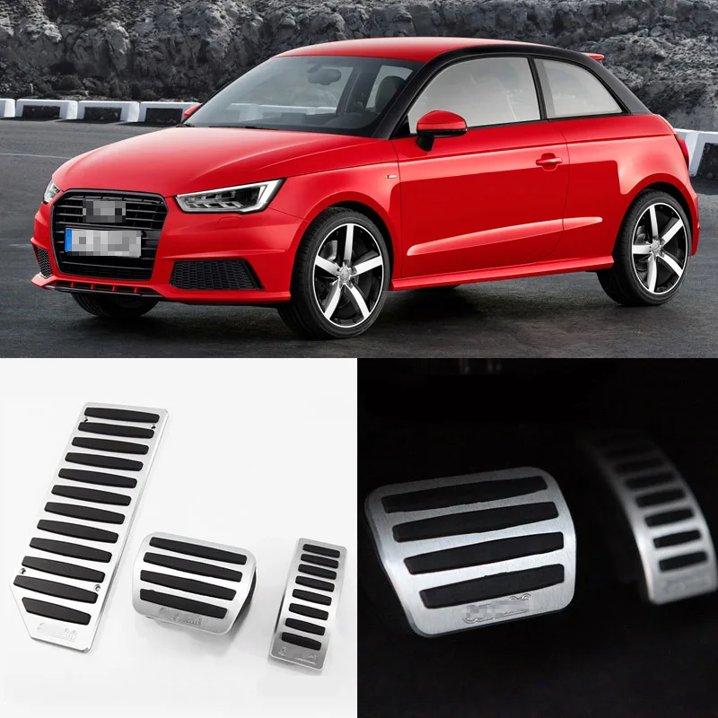 

Savanini Brand New 3pcs Aluminium Non Slip Foot Rest Fuel Gas Brake Pedal Cover For Audi A1 2012-2016 AT