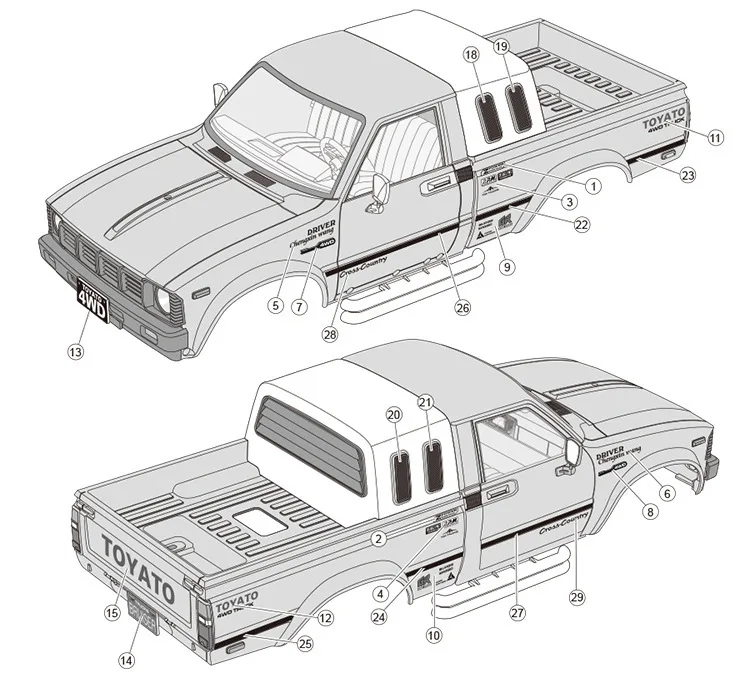 1:10 2,4G 4WD 3CH полностью металлический корпус 4X4 пикап Rock wheel RTR 320A независимый ESC RC четырехколесный внедорожный пикап