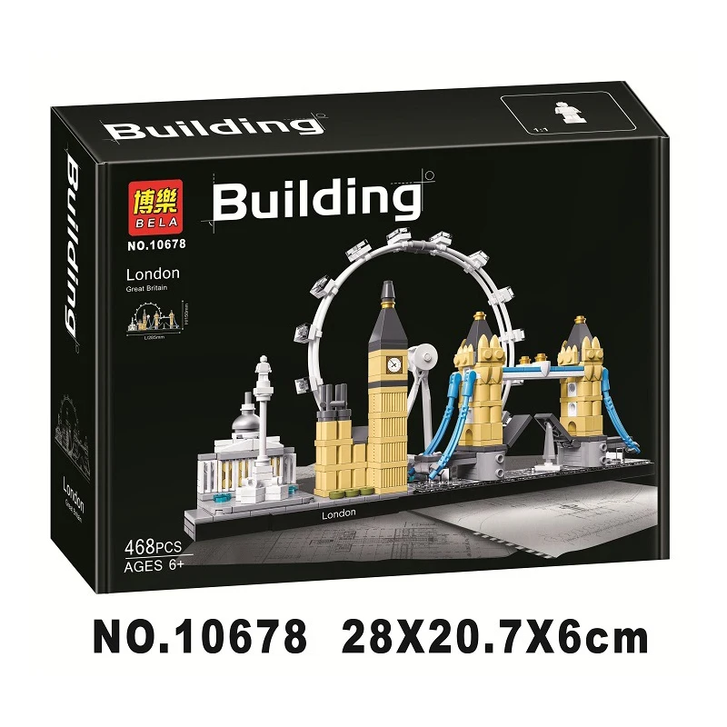 

Bela 10678 Architecture Building Set London 21034 Big Ben Tower Bridge Model Building Block Bricks Toys Compatible city