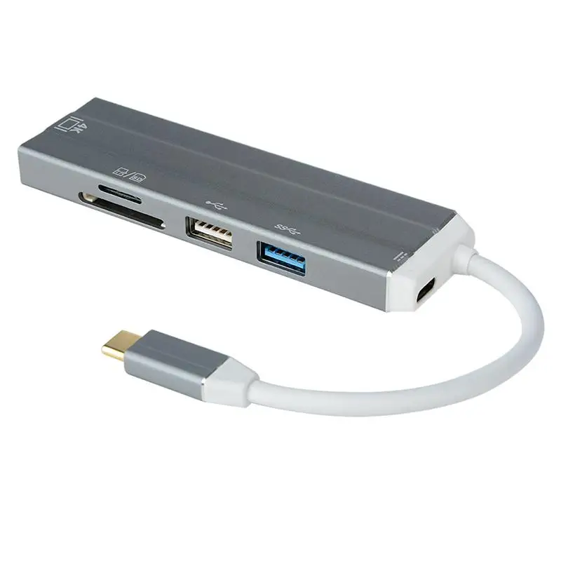 

USB Hub 3.0 High Quality Type-C To 4 PD Charge Expander Ultra-Thin Mini Portable 4-Port USB Type C Hub TF Mciro SD Card Reader