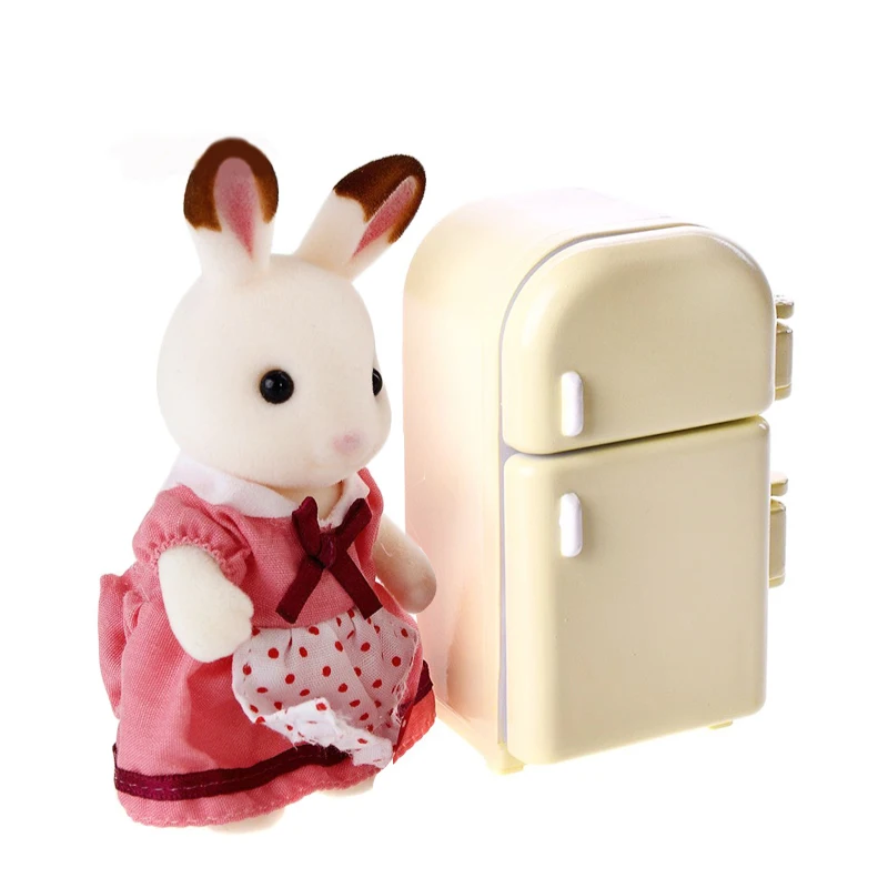 Sylvanian Families кукольный домик мебель фигурка игрушки куклы шоколадный кролик мама холодильник набор#5014