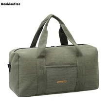 Повседневная мужская холщовая дорожная сумка, Большая вместительная сумка для багажа, многофункциональная дорожная сумка для путешествий, складная одноцветная дорожная сумка-тоут DH6