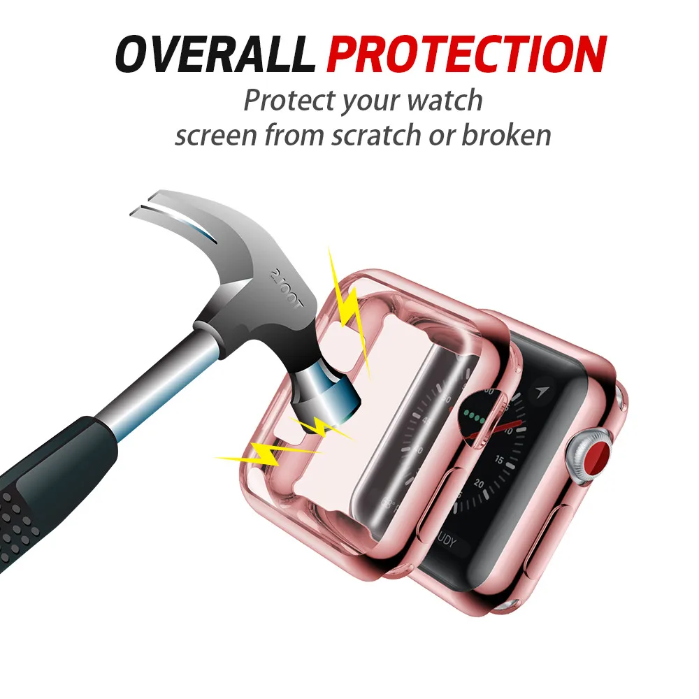 Screen ProtectorTPU Clear Slim Soft Case Cover 38/42MM Cover Screen Protector Film Accessories For Apple Watch 1 2 3