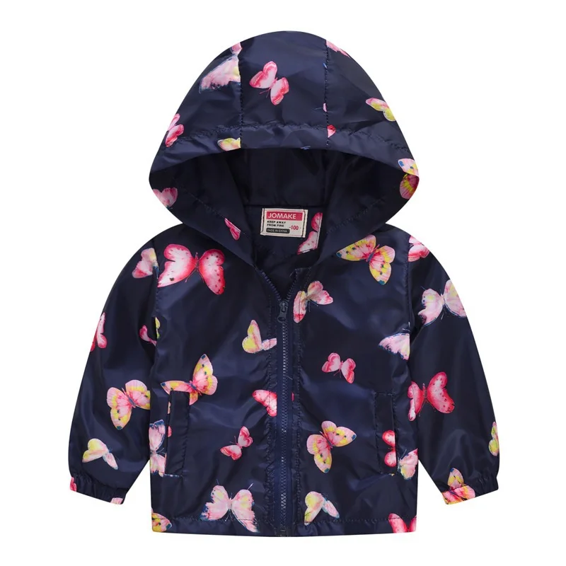 Ветровка для девочек; пальто; коллекция года; сезон весна-осень; куртки с капюшоном для маленьких девочек; верхняя одежда; одежда для малышей; Детские пальто; куртка; детская одежда - Цвет: Navy