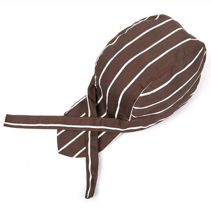 Diganmei модная черная шапка с принтом для ресторана, кухни, шеф-повара, официанта, Пиратская шапка-тюрбан, кепки для фаст-фуда - Цвет: brown