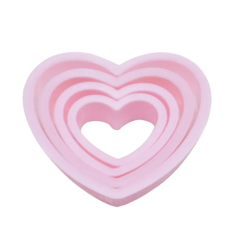 

4pcs/set Nesting Heart Cookies Cutters Biscuit Cutter Fondant Mold For Breakfast Bread Pastry Mold DIY Cake Decoration Tools