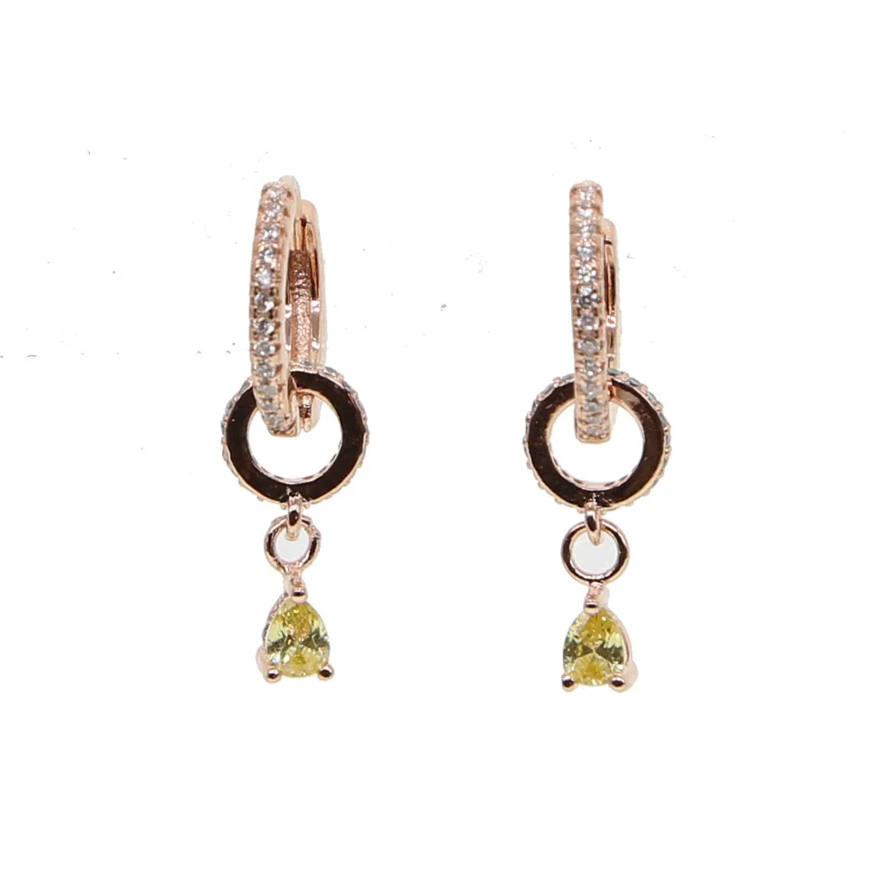 New Fashion Simple Geometric cz charm Earrings for Women birthstone water drop Romantic Bridesmaid Jewelry dropshipping