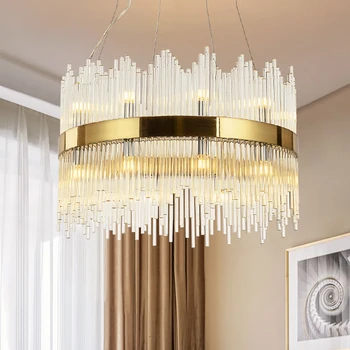 

modern Large luxury villa engineering custom hotel lobby crystal lamp Ceiling Lights Round LED For Living Room Indoor Lamps