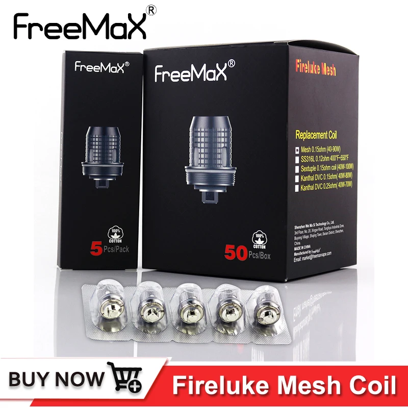 

5pcs Original Freemax Fireluke Mesh Coil 0.15ohm Electronic Cigarette Vaping Coils head for Fireluke Mesh Tank Atomizer core