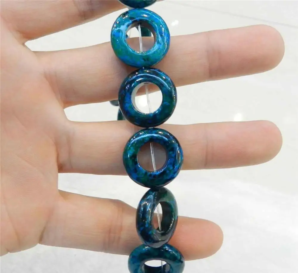 20 мм кольцо Azurite Chrysocolla свободные бусины нить # NH311|bead strands|loose beadsazurite chrysocolla |