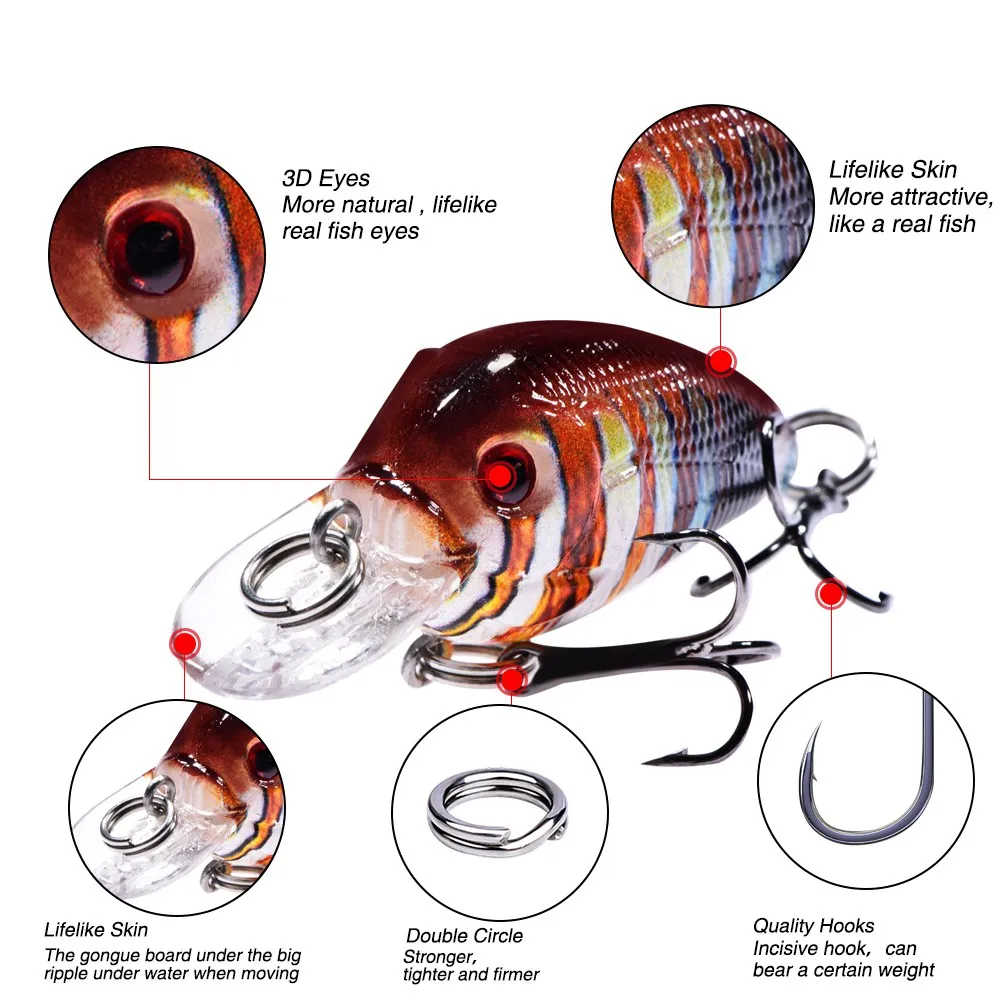 Рыболовные приманки Peche Crank, воблеры и крутящиеся приманки, жесткие приманки для ловли карпа, искусственные приманки, мини-приманки для форели