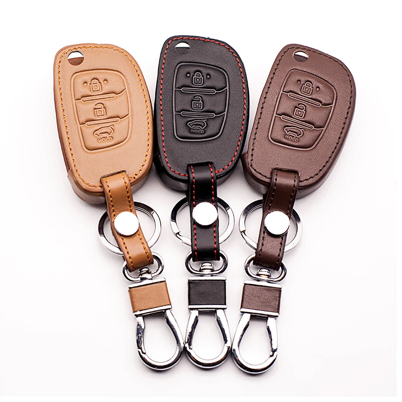 Высокое качество кожаный чехол для ключей для hyundai i10 i20 i30 HB20 IX25 IX35 IX45 3 кнопки складной пылеуловитель аксессуары для автомобильных ключей