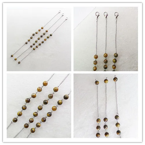 

(10Strand/lot) Wholesale Tiger Eye Gem Bead Bracelet Bangle Reiki Pendulum Chain Healin Free Shipping Fashion Jewelry D7030