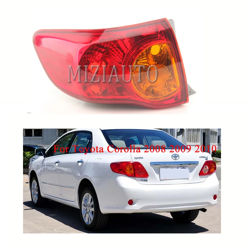 

MIZIAUTO 1PCS Rear Tail light Outer for 2008 2009 2010 Toyota Corolla Warning Light Brake Light Rear Bumper Light Tail Stop Lamp