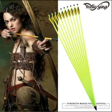 6PCS 30 High Quality Yellow Carbon Arrow Yellow Black Feathers Composite / Recurve Hunt Shooting Outdoor Sports david eddings high hunt
