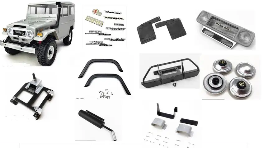 

Body/Anti-collision pedal/fender/Wheel eyebrow/bumper/rack For R-RC4WDD 1/10 RC Gelande II Cruiser/FJ40 Crawler Truck G2 toyota