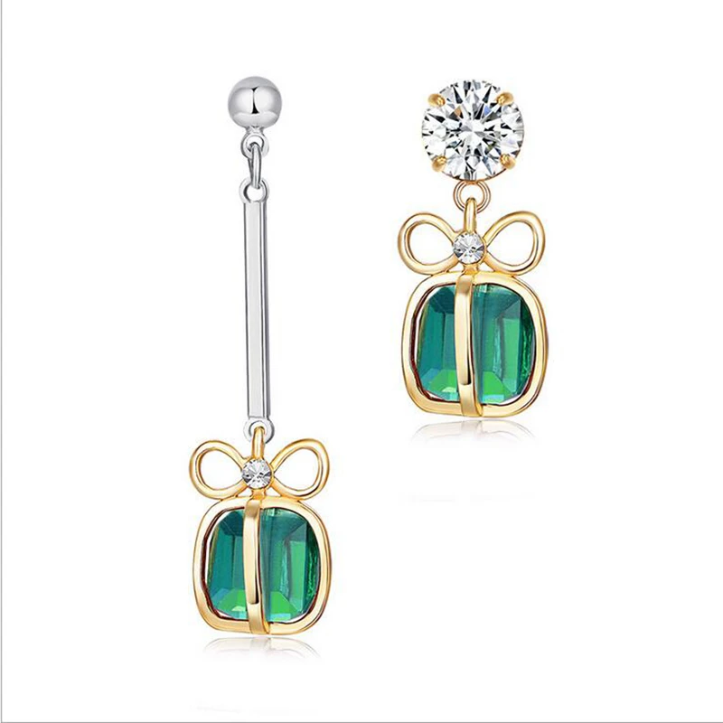 

Exploding Square shaped Short Long Section Zircon Multicolor Colourful Morganite Rose Gold Color Dangle Earring M03-ERZ0756