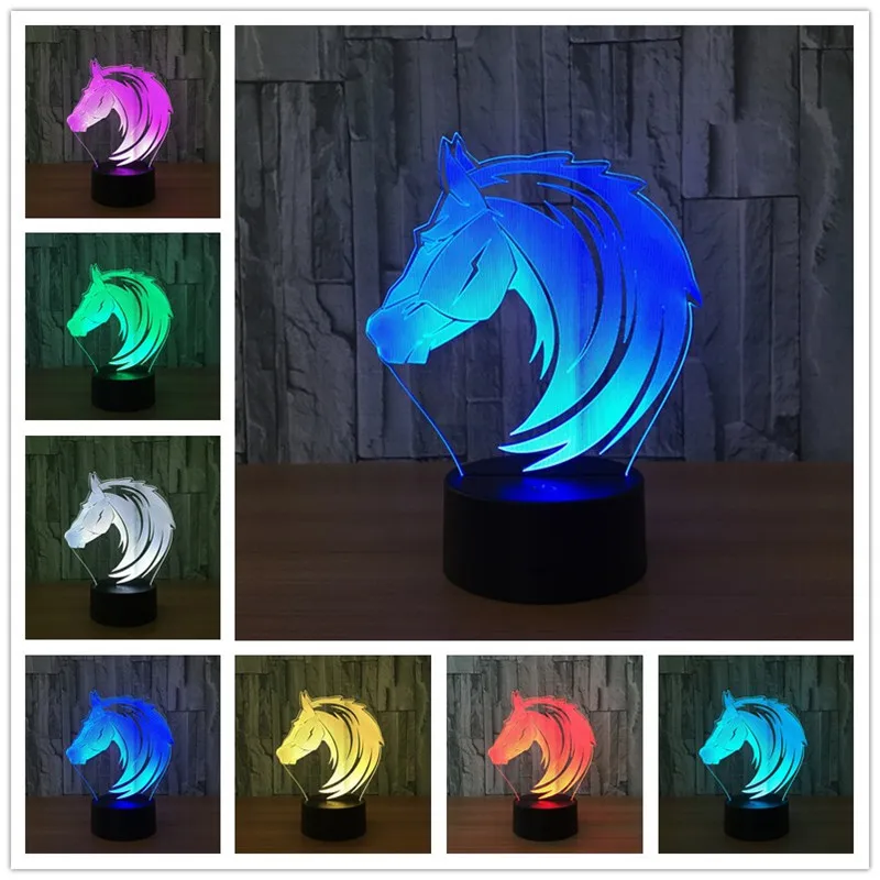 Usb Led 3D ночной Светильник с питанием от аккумулятора ed Horse, внешний аккумулятор, светодиодный Usb 3d светодиодный Ночной светильник, внешний аккумулятор, лампы